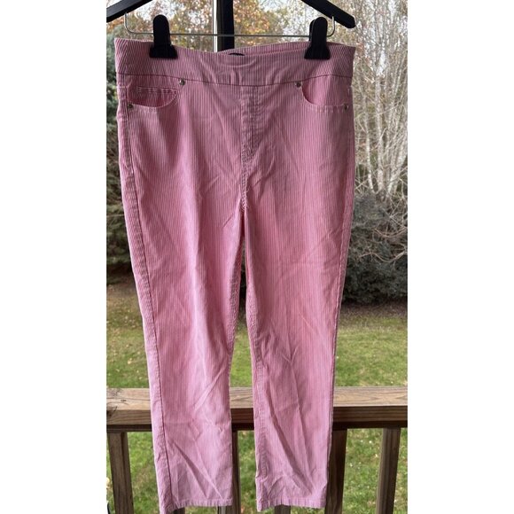 Mario Serrani Italy Comfort Stretch Cuff Capri Pink/White Size Medium Like New - Picture 8 of 16